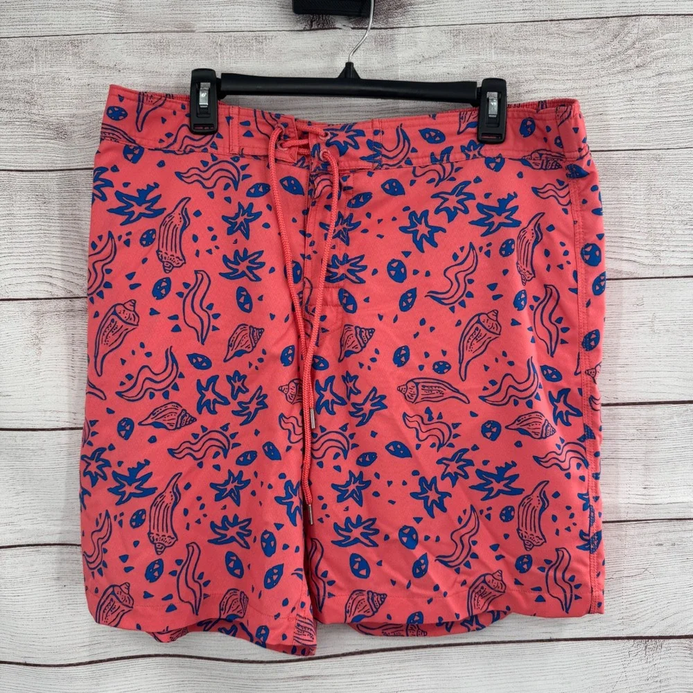 Southern Tide Swim Trunks Shorts Mens XL The Skipjack Sunset Coral Sea Party